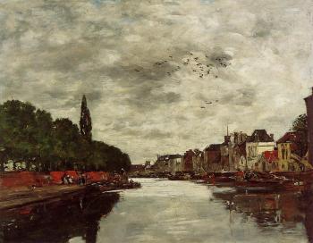 Eugene Boudin : A Canal near Brussels
